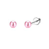 2-Pack Stainless Steel Heart & Moon Screw-Back Stud Earrings for Tragus & Cartilage Piercing, Silver