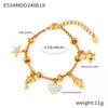 316L Stainless Steel Heart Charm Bracelet for Women 18K Gold Plated with Shining Zircon Pendant