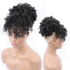 Afro Puff Drawstring Ponytail with Bangs – Short Curly Clip-In Wrap Updo, Heat-Resistant Synthetic Hair