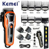 Kemei Rechargeable Cordless Hair Clipper, Professional Men's Trimmer with Limit Combs, 3-Hour Run Time