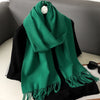 Women's Winter Scarf, Thick Cashmere-Look Pashmina Shawl with Tassels, Windproof Wrap, 175+ cm (69+ in) — 62 Colors