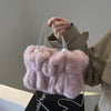 Soft Faux Fur Evening Clutch with Chain Strap – Warm Winter Crossbody Shoulder Bag for Women