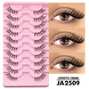 2-Pack Half Strip Lashes – Natural Fluffy Cat-Eye Soft Wispy Faux Mink Winged Elongated Eyelashes