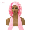 Satin Sleep Cap for Women – Large Widened Night Bonnet with Long Streamer Elastic Hair Care Turban