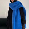 Luxury Cashmere-Blend Winter Scarf for Women – Thick Warm Shawl with Tassels, Soft Fluffy Solid & Plaid