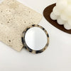 Mini Round Acetate Pocket Mirror 2.4 in (6.2 cm) Zebra Pattern Portable Travel Makeup Mirror