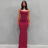 Spaghetti Strap Black Bodycon Trumpet Maxi Dress Y2K Sleeveless Long Evening Dress