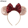 Disney Minnie Sequin Ear Headband with Polka Dot Bow, Girls & Women Party Hairband, Kids DIY Hair Accessory