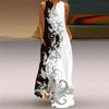 Elegant Sunflower 3D Floral Maxi Dress – Sleeveless V-Neck Summer Beach Sundress for Women