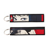Anime Embroidered Keychain Double-Sided Key Fob 3 x 13 cm (1.2 x 5.1 in) for Backpacks Cars Motorcycles Gift