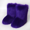 Women's Mid-Calf Faux Fox Fur Snow Boots – Plush-Lined Warm Winter Boots, Up to EU 46