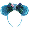 Disney Lilo & Stitch Mickey Mouse Ears Headband, Sequined 5-inch (12.7 cm) Bow Hairband for Women, Girls & Kids