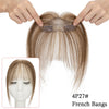 1pc Human Hair French Bangs Clip-In Fringe Hairpiece 10in (25cm) 10g Natural Black with 2 Clips