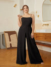 Plus Size Women's Sleeveless Wide Leg High Waist Jumpsuit Casual Solid (XL-3XL)
