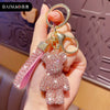 Rhinestone Tassel Bear Keychain – Cute Crystal Bear Bag & Car Key Ring, Couple Gift