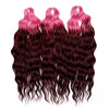 Synthetic Braiding Hair Extensions 24 in (60 cm) Loose Deep Wave Ombre Brown Rainbow Twist Crochet 3-Pack