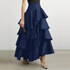 Plus Size Women's High Waist Multi-Layer Ruffled Hem Long Maxi Skirt - Boho Ankle-Length
