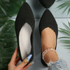 Women's Pointed Toe Knitted Slip-On Flats – Breathable Ballet Loafers