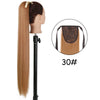 34-Inch (86 cm) Clip-In Synthetic Ponytail Hair Extension — Blonde Wrap-Around Long Straight Hairpiece