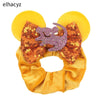 Disney Mouse Ears Sequin Velvet Bow Elastic Headband 4 in (10 cm) – Women's & Girls Party Hair Accessory