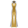 Women's Metallic Disco Jumpsuit 70s 80s Flared Ankle-Length Party Clubwear