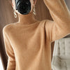 Women's Merino-Blend Mock Neck Sweater - Soft Long-Sleeve Pullover, Casual Solid Knit (Autumn/Winter)
