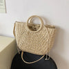 Handmade Straw Woven Bucket Tote Bag for Women – Boho Beach, Travel & Shopping Bag
