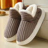 Faux Fur Plush Slippers for Women & Men — Warm Fuzzy Indoor Winter House Slippers with Soft Rubber Sole