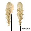 Long Ombre Blonde Synthetic Clip-In Braided Wavy Ponytail Hairpiece — Black to Brown Hair Extension