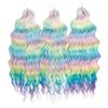 Synthetic Braiding Hair Extensions 24 in (60 cm) Loose Deep Wave Ombre Brown Rainbow Twist Crochet 3-Pack