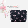 Embroidered Bow Makeup Bag – Cute Large Capacity Cosmetic Pouch & Coin Purse with Zipper