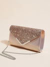 Women's Sequin Envelope Clutch - Prom & Evening Chain Shoulder Crossbody Bag