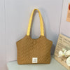 Quilted Love Women's Large Capacity Shoulder Tote Bag - Solid Color Casual Book Bag