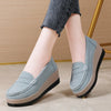 Women's Suede Slip-On Loafers – Flat Platform Moccasins, Casual Round-Toe Flats