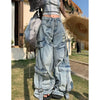 Women's Oversized Baggy Wide-Leg Cargo Jeans with Pockets, Hip Hop Street Style (Unisex)