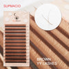 Brown YY Y-Shape Lash Extensions D Curl 0.07mm 12-Row Tray 7–15mm Double-Tip Faux Mink
