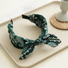 Cotton Cashew Flower Print Wide Soft Headband Bow Cross Ethnic Hair Hoop for Women