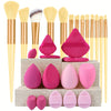 Professional Makeup Brush Set 8-29-Piece - Soft Powder, Eyeshadow & Foundation Brushes with Sponge Travel Cosmetic Kit