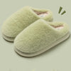 Women's Faux Fur Winter Slippers - Plush Toe-Cover Slip-Resistant House Slides with Thick Sole