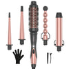 5-in-1 Multifunctional Hair Styler – Curling Wand & Hot Air Brush with Titanium Heating Barrels, Dual Voltage