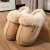 Faux Suede Cotton Slippers - Warm Winter Indoor/Outdoor House Shoes for Men & Women