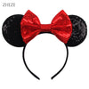 Disney Sequined Mouse Ear Headband with Rainbow Bow, Festival Party Hairband for Women & Girls