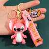 Stitch Holiday PVC Keychain with Santa Hat & Gift - Cute Christmas & Halloween Bag Charm