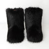 Women's Mid-Calf Faux Fox Fur Snow Boots, Plush Warm Slip-On Furry Winter Boots