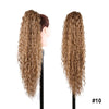Long Ombre Blonde Synthetic Clip-In Braided Wavy Ponytail Hairpiece — Black to Brown Hair Extension
