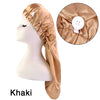 Satin Sleep Bonnet with Headband 11-Inch (28 cm) Extra-Large Silk-Lined Night Cap for Women & Kids