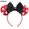 Disney Minnie Sequin Ear Headband with Polka Dot Bow, Girls & Women Party Hairband, Kids DIY Hair Accessory