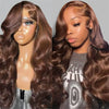Chocolate Brown Body Wave Human Hair Lace Front Wig Transparent HD 13x6 5x5 4x4 Pre-Plucked Long 26+ inch (66+ cm)