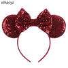 Disney Minnie Sequin Ear Headband with Polka Dot Bow, Girls & Women Party Hairband, Kids DIY Hair Accessory