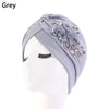 Sequin Flower Turban Head Wrap - Bonnet Bandana Inner Hijab Sleep Cap for Women